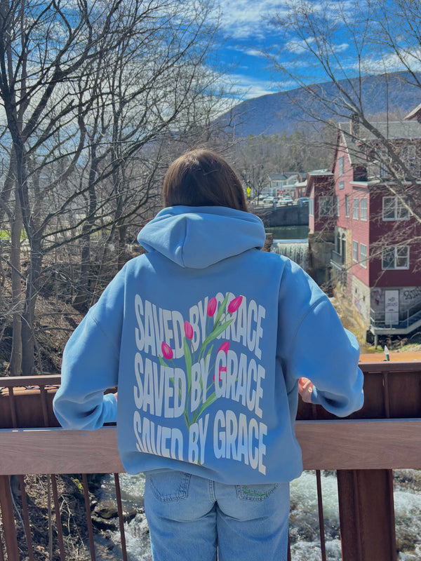 Saved by Grace Oversize Fleeced Hoodie
