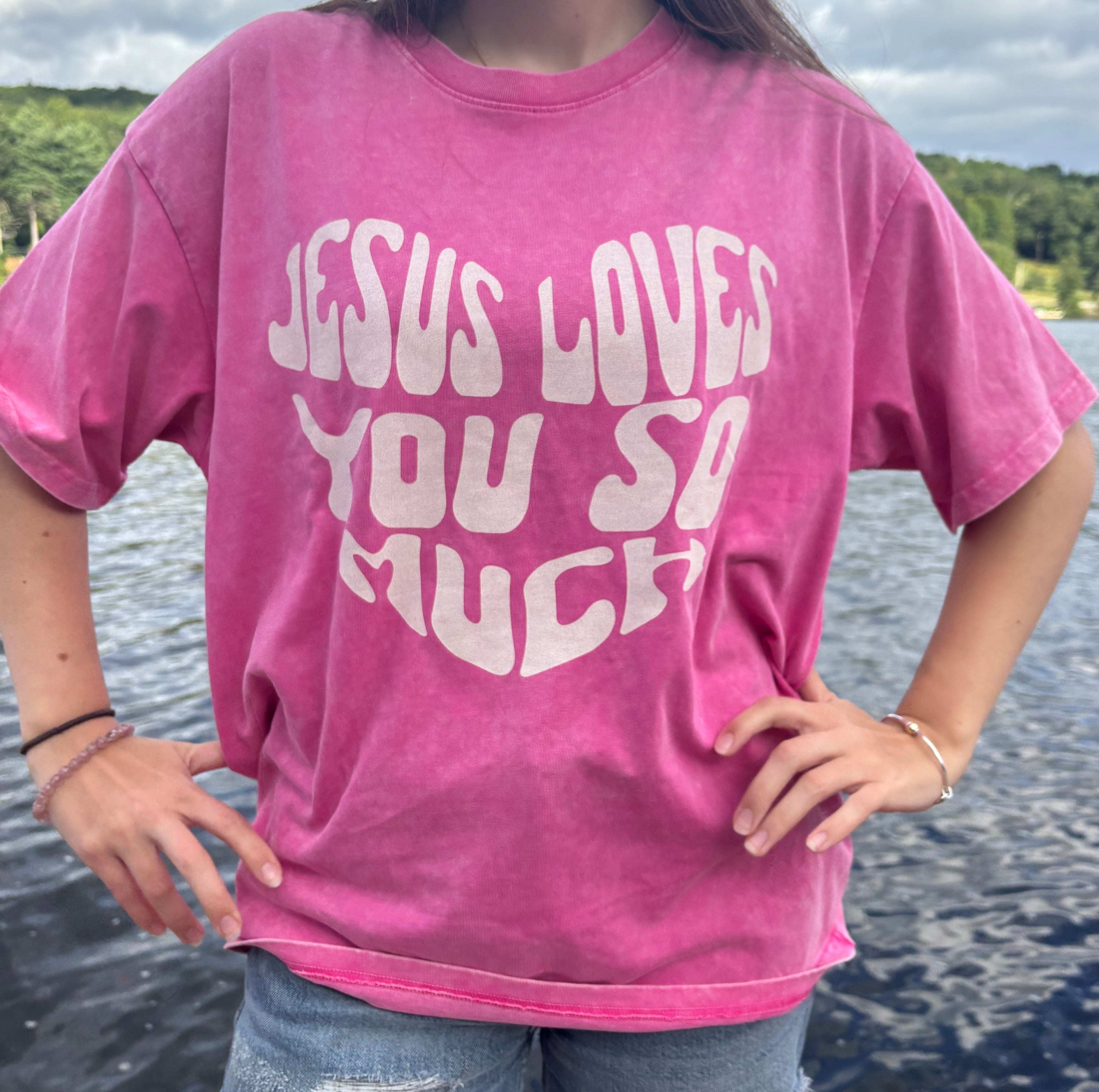 Jesus Loves You Heart Tee - $35.00